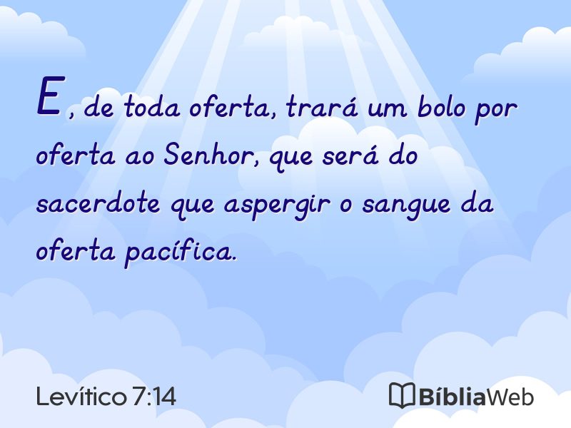 Levítico 7:14 em imagem para compartilhar