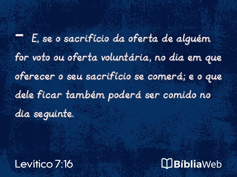 Levítico 7:16 em imagem para compartilhar