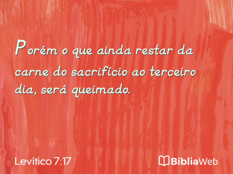 Levítico 7:17 em imagem para compartilhar