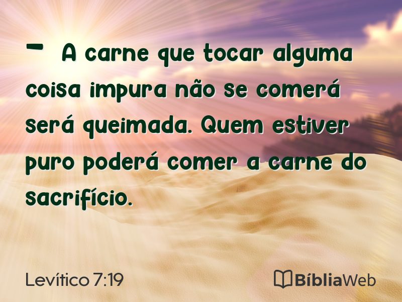 Levítico 7:19 em imagem para compartilhar
