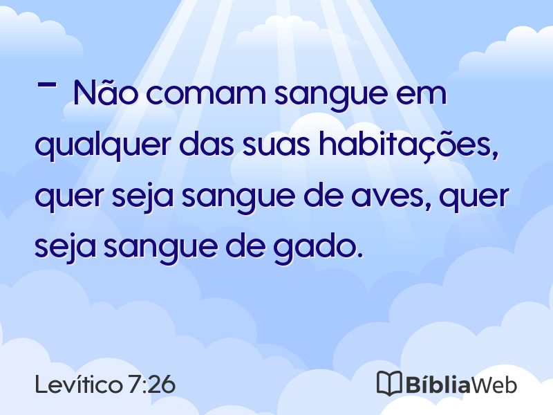 Levítico 7:26 em imagem para compartilhar