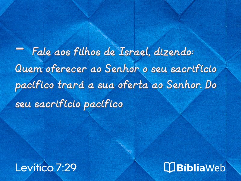Levítico 7:29 em imagem para compartilhar