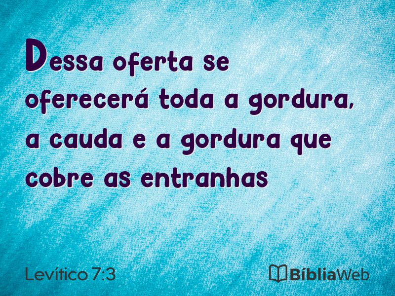 Levítico 7:3 em imagem para compartilhar