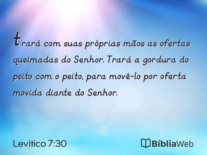 Levítico 7:30 em imagem para compartilhar