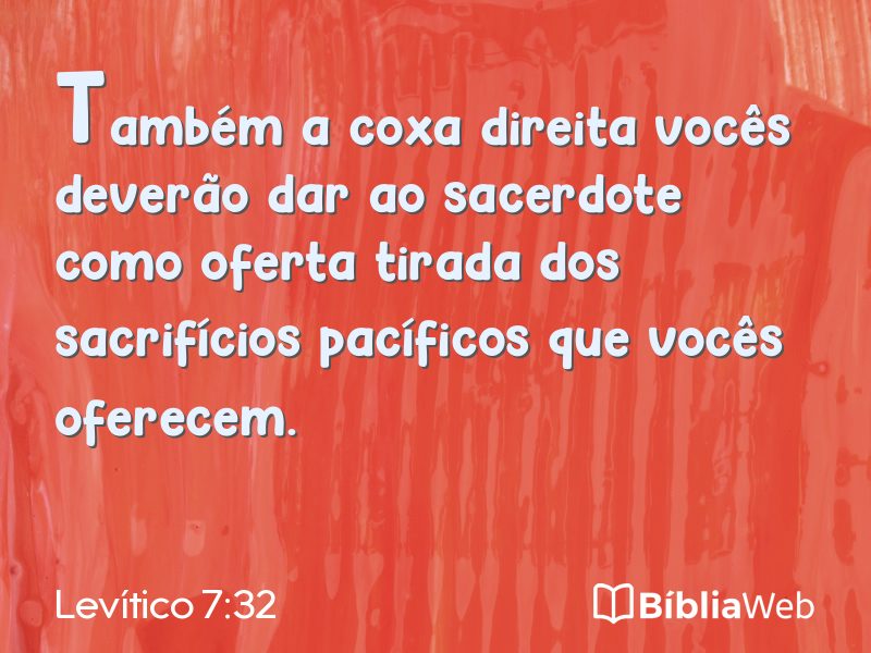 Levítico 7:32 em imagem para compartilhar