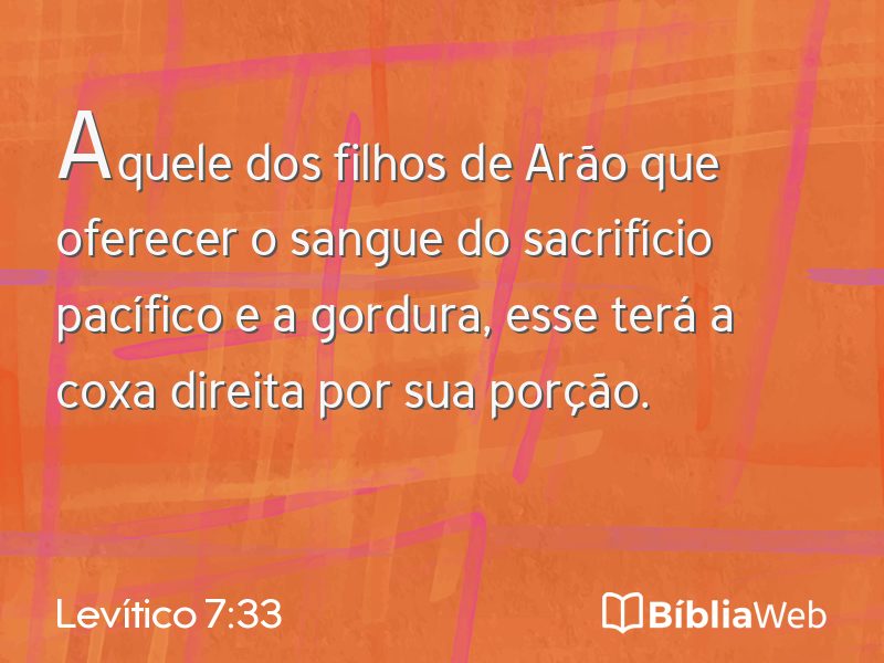 Levítico 7:33 em imagem para compartilhar