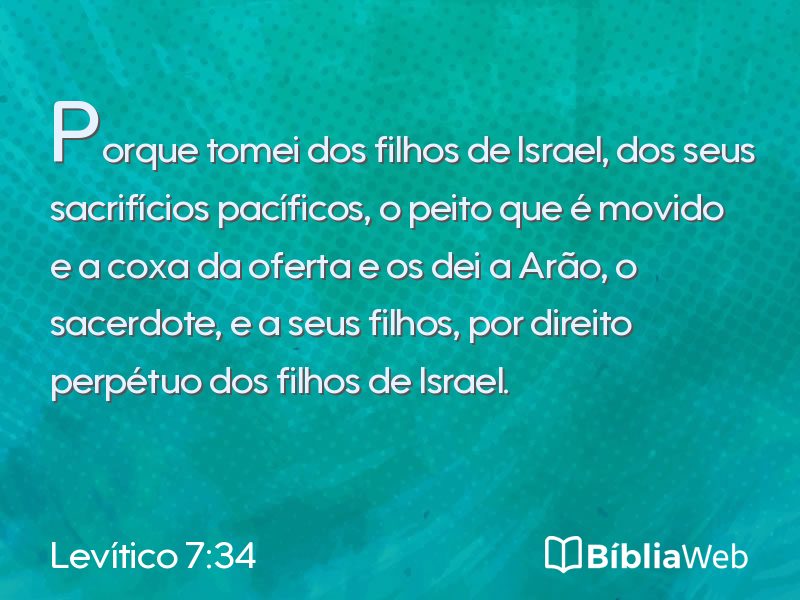 Levítico 7:34 em imagem para compartilhar