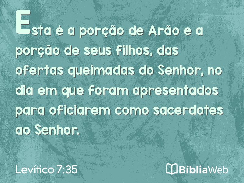 Levítico 7:35 em imagem para compartilhar