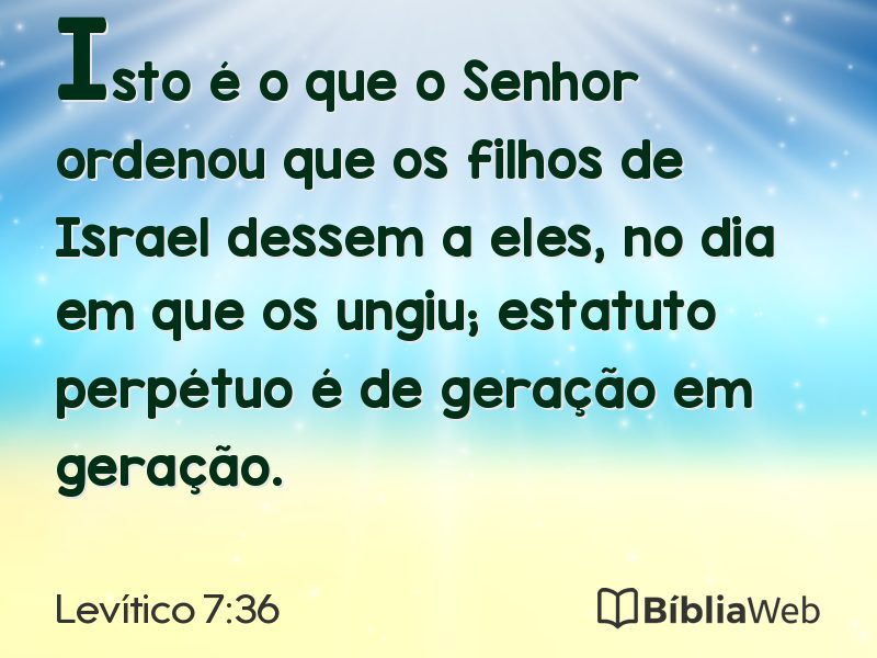 Levítico 7:36 em imagem para compartilhar