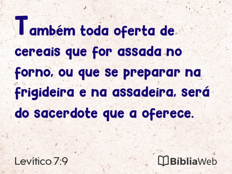 Levítico 7:9 em imagem para compartilhar
