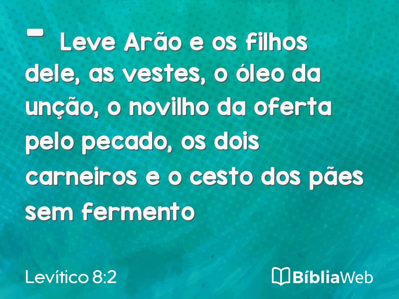 Levítico 8:2 em imagem para compartilhar
