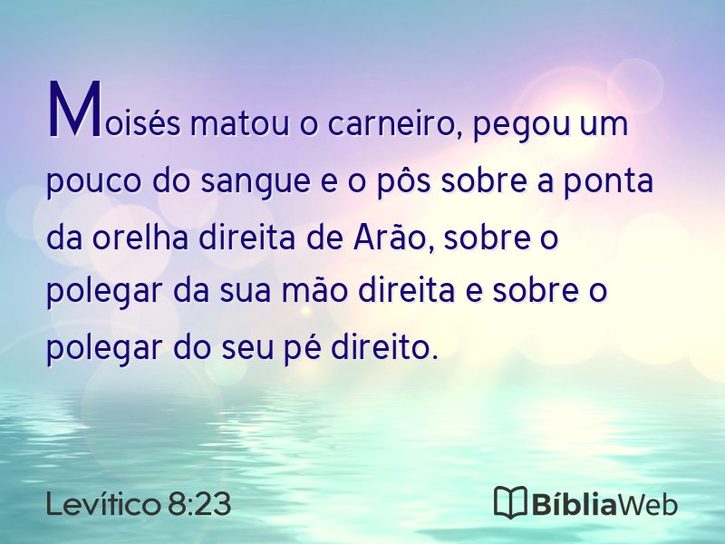 Levítico 8:23 em imagem para compartilhar
