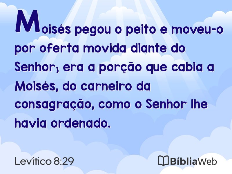 Levítico 8:29 em imagem para compartilhar