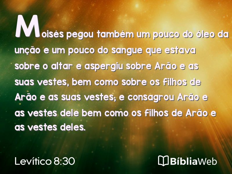 Levítico 8:30 em imagem para compartilhar