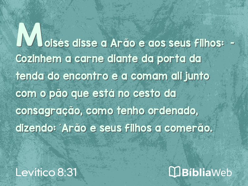 Levítico 8:31 em imagem para compartilhar