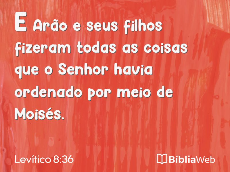 Levítico 8:36 em imagem para compartilhar