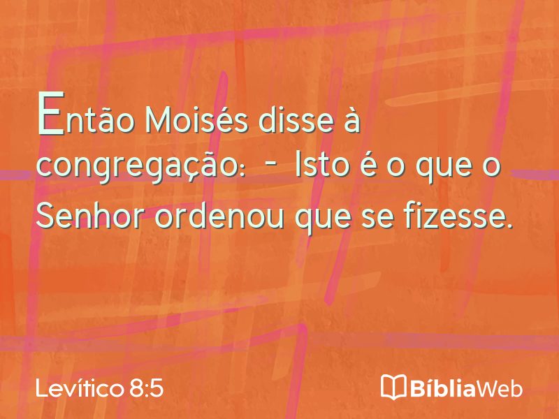 Levítico 8:5 em imagem para compartilhar