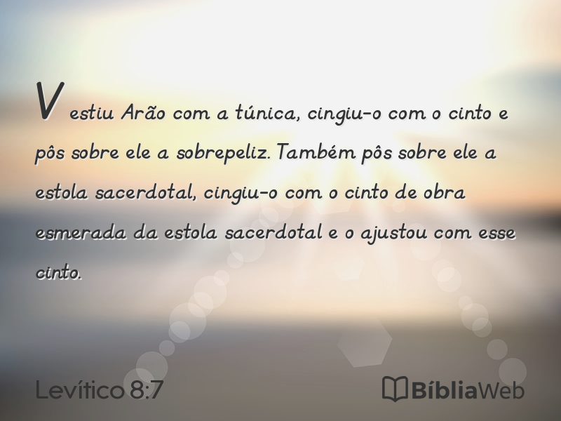 Levítico 8:7 em imagem para compartilhar