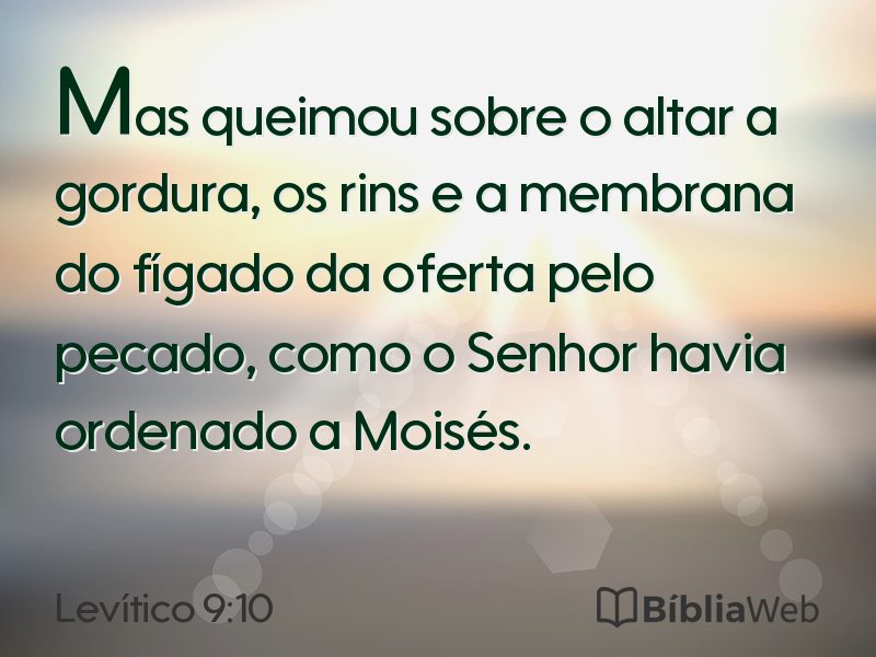 Levítico 9:10 em imagem para compartilhar