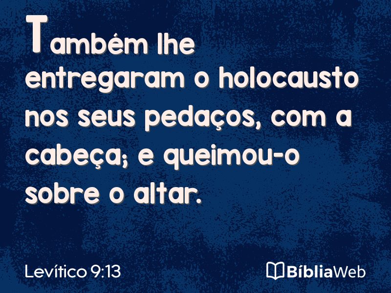 Levítico 9:13 em imagem para compartilhar