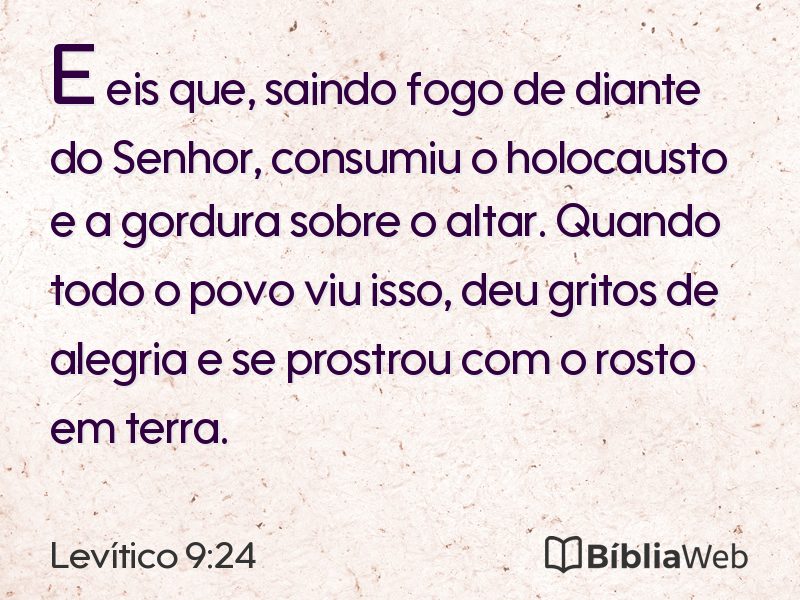 Levítico 9:24 em imagem para compartilhar