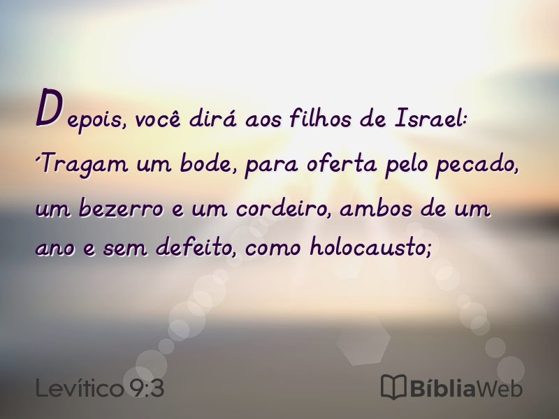 Levítico 9:3 em imagem para compartilhar