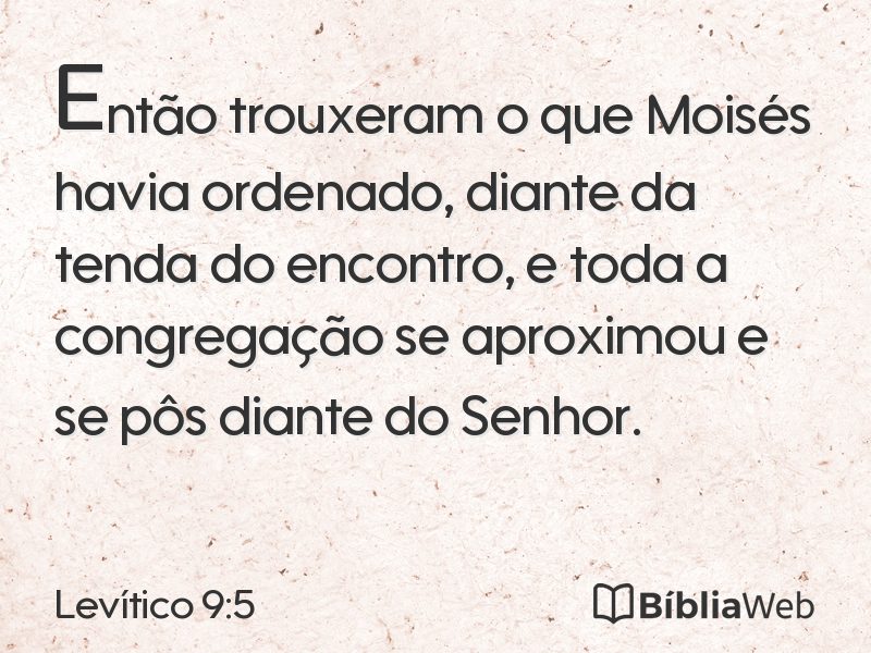 Levítico 9:5 em imagem para compartilhar