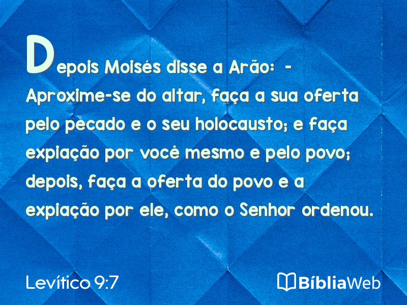 Levítico 9:7 em imagem para compartilhar