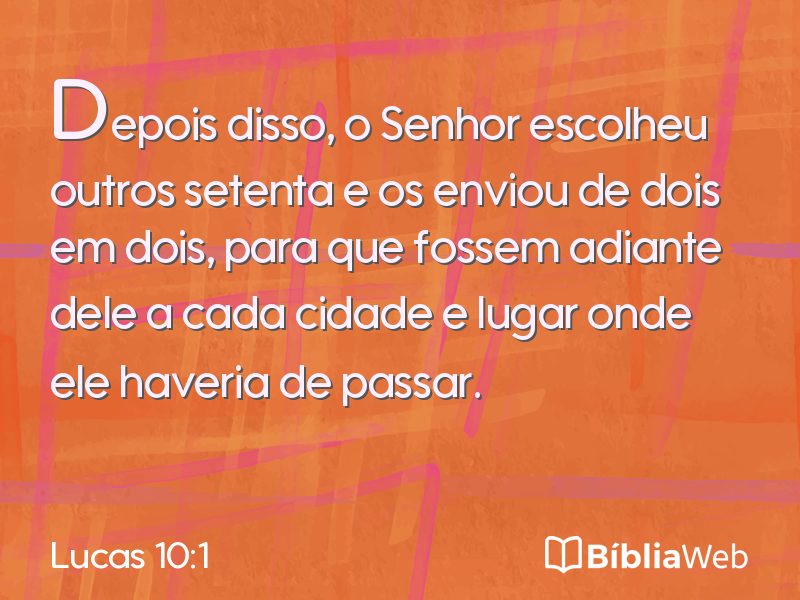 Lucas 10:1 em imagem para compartilhar