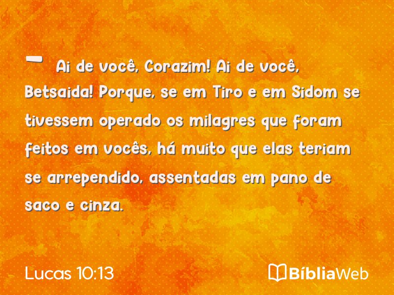 Lucas 10:13 em imagem para compartilhar