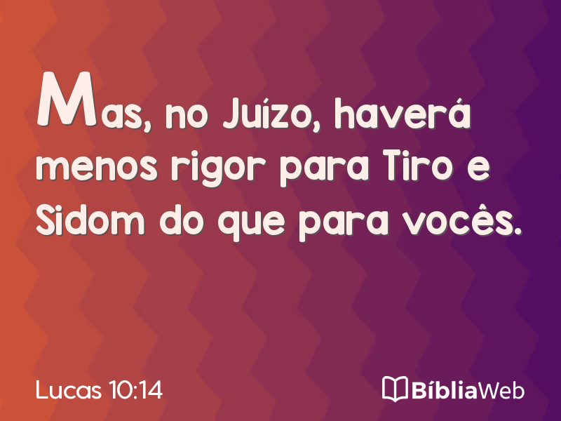 Lucas 10:14 em imagem para compartilhar