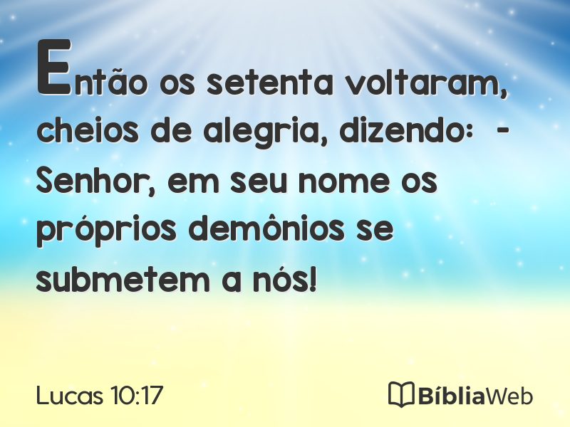 Lucas 10:17 em imagem para compartilhar