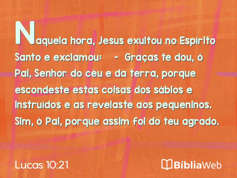 Lucas 10:21 em imagem para compartilhar