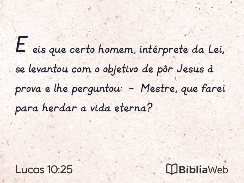 Lucas 10:25 em imagem para compartilhar