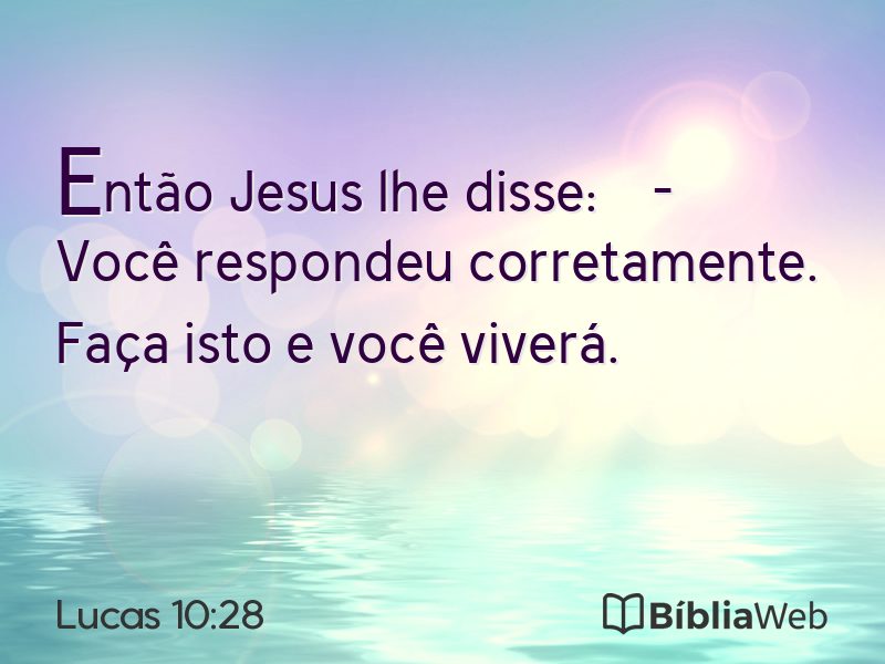 Lucas 10:28 em imagem para compartilhar