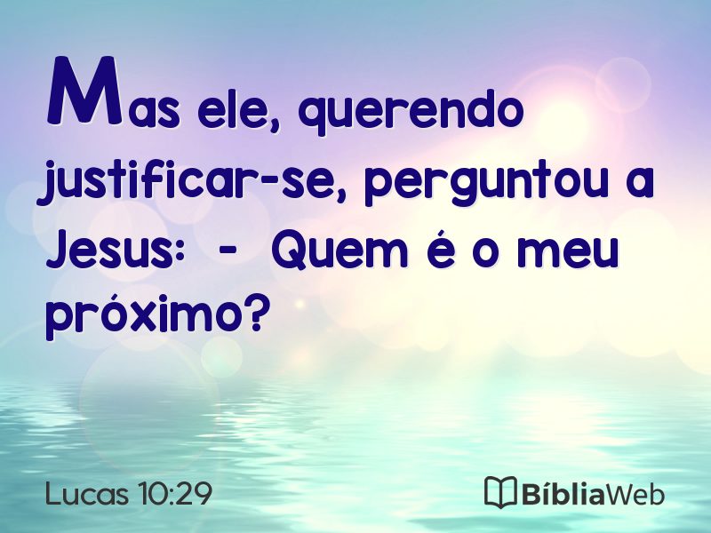 Lucas 10:29 em imagem para compartilhar