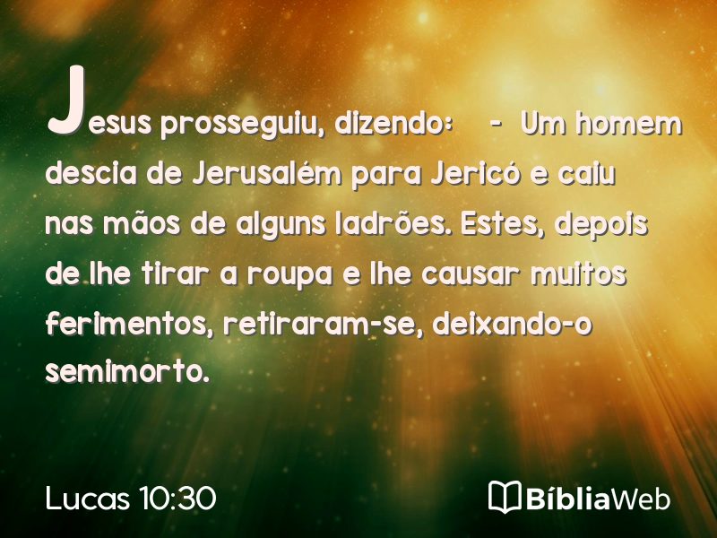 Lucas 10:30 em imagem para compartilhar