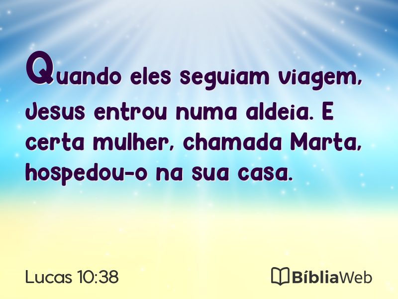 Lucas 10:38 em imagem para compartilhar
