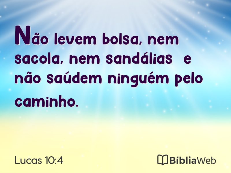 Lucas 10:4 em imagem para compartilhar