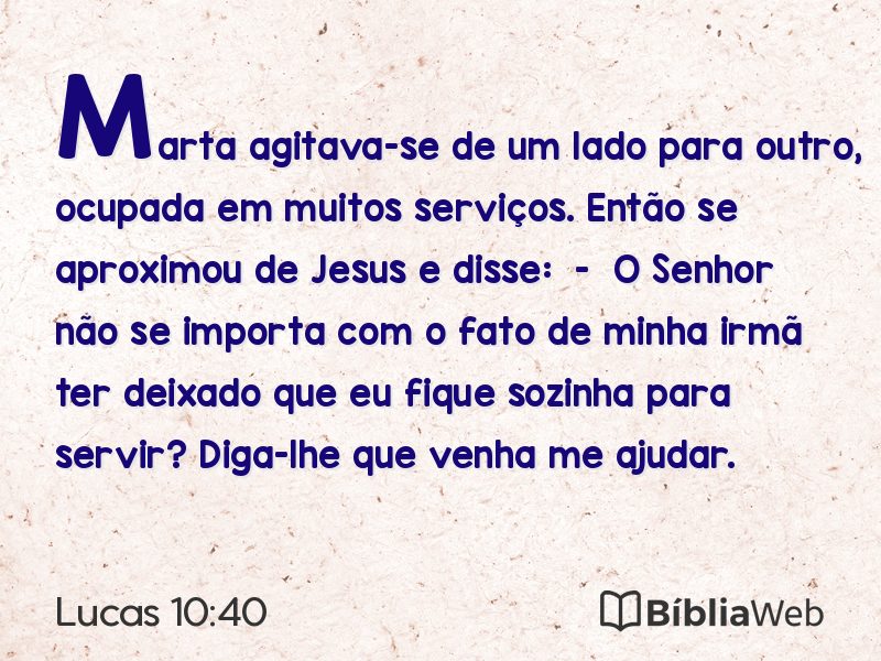 Lucas 10:40 em imagem para compartilhar