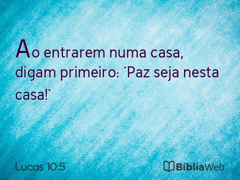 Lucas 10:5 em imagem para compartilhar