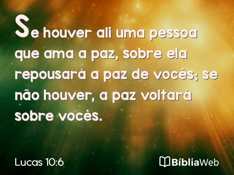 Lucas 10:6 em imagem para compartilhar