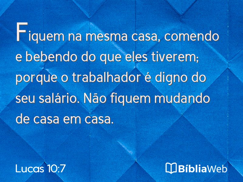 Lucas 10:7 em imagem para compartilhar