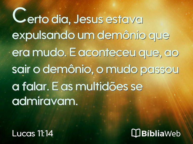 Lucas 11:14 em imagem para compartilhar