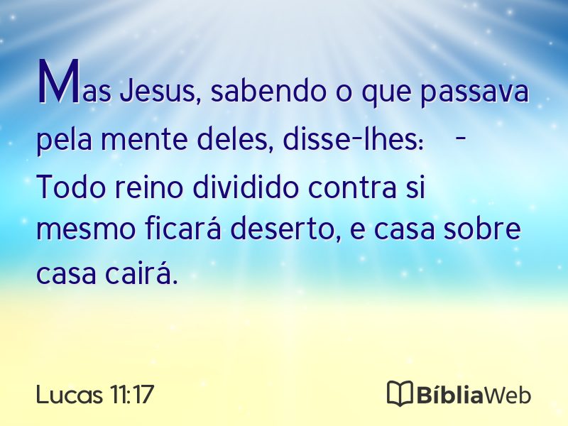 Lucas 11:17 em imagem para compartilhar