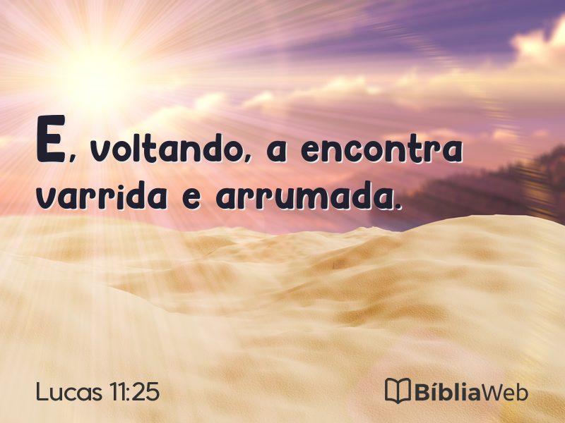 Lucas 11:25 em imagem para compartilhar