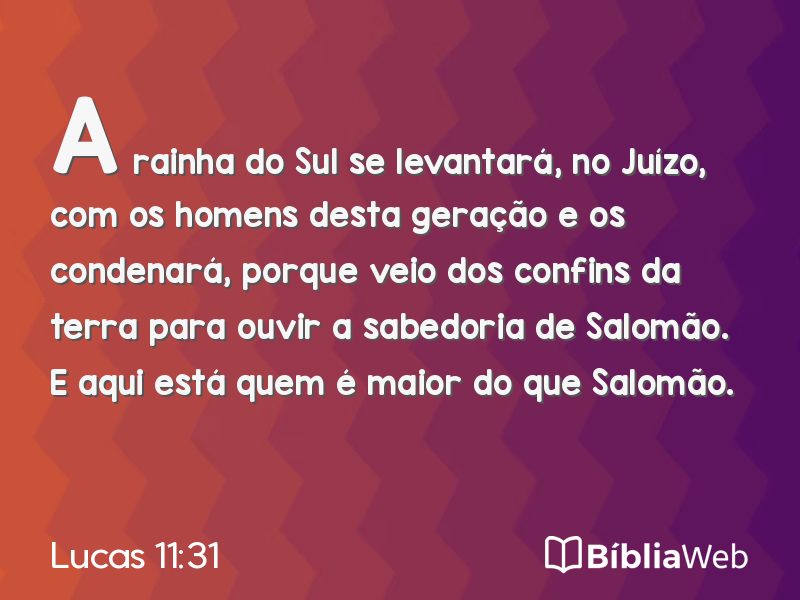 Lucas 11:31 em imagem para compartilhar
