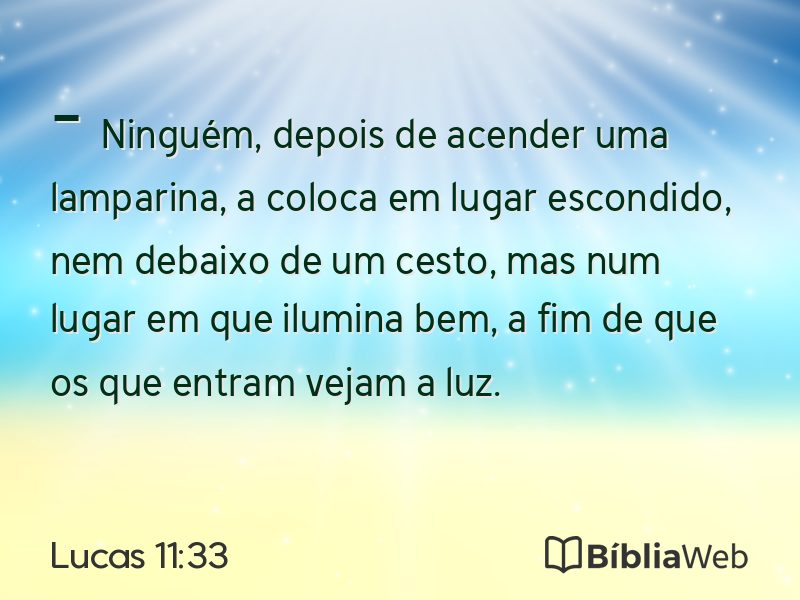 Lucas 11:33 em imagem para compartilhar