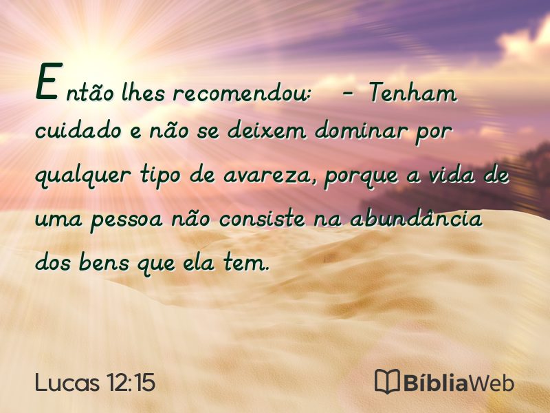 Lucas 12:15 em imagem para compartilhar