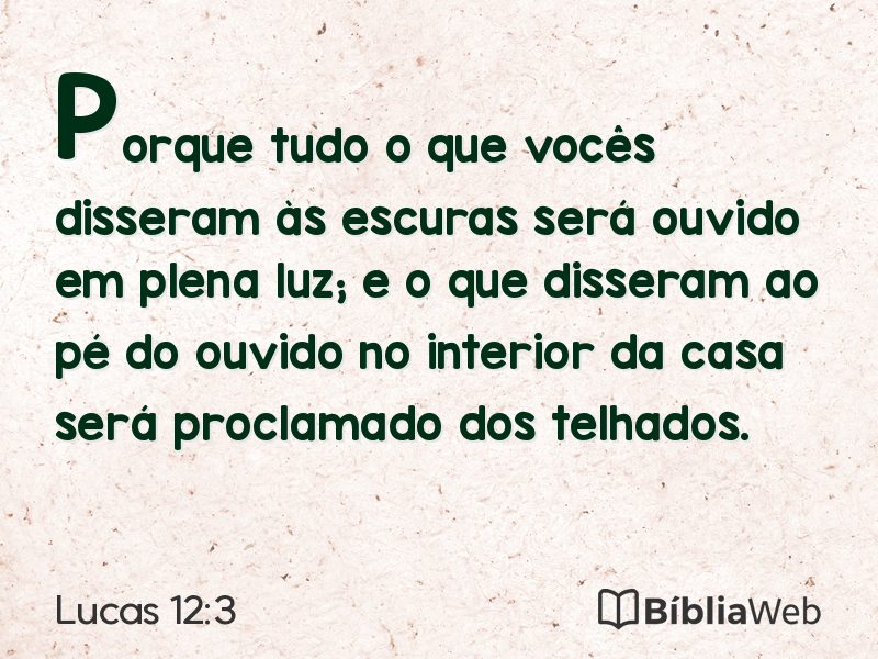 Lucas 12:3 em imagem para compartilhar